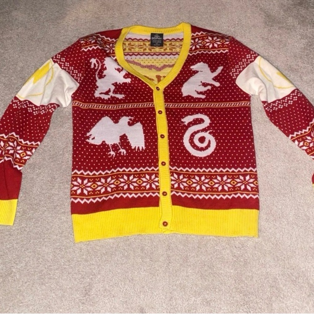 Ing Red and Yellow Patterned Sweater